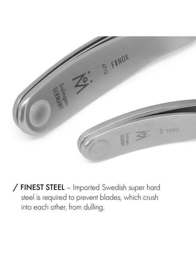 GERMANIKURE Nail Clippers Set in Black Leather Case - Ethically Made in Solingen Germany, FINOX Stainless Steel Tools - Professional Quality Manicure & Pedicure Kit