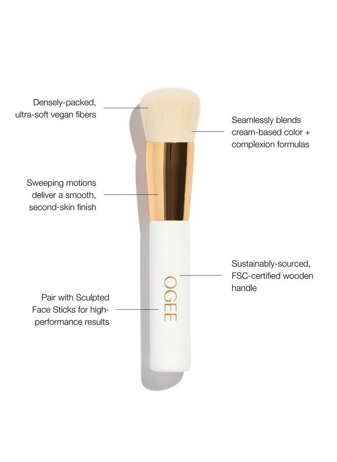 Ogee Blender Brush - Professional Quality Makeup Brush - Ultra-Soft Foundation Brush with Vegan Bristles for Flawless Makeup Application