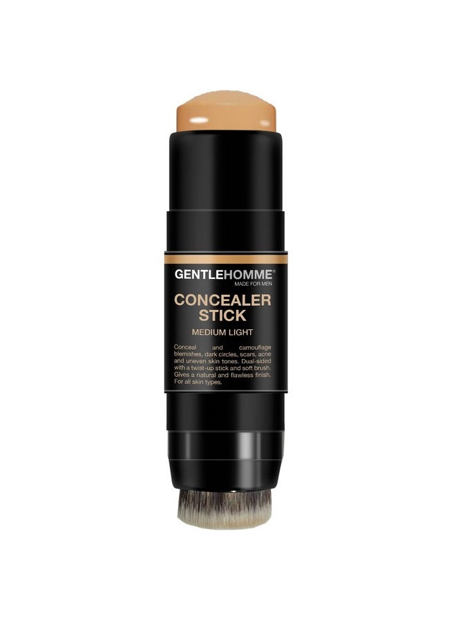 Gentlehomme Men's Concealer Stick with Brush for Dark Circles Eraser, Medium Light
