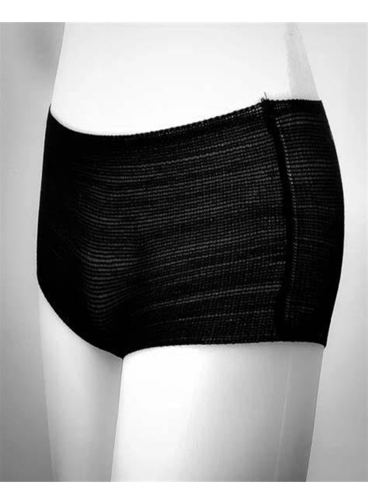 Eco Friendly Packing (Pack of 25 pcs) -Disposable black nylon knitted stretchable underwear unisex for spa/ hospital / traveling| Non-Woven Disposable Unisex Underwear - Elastic Waistband, Perfect for Salon and Spa, Individually Wrapped