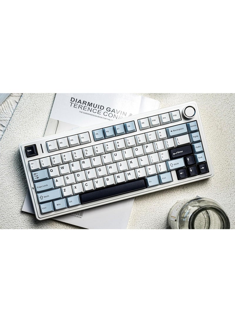 AULA F75 Wireless Mechanical Gaming Keyboard – 75% Compact Gasket Mount – Tri-Mode Bluetooth 5.0/2.4G/USB-C – Hot-Swappable LEOBOG Reaper Switches – RGB Backlit – Long Battery Life – Ultra-Fast Response for PC/Mac – (Light Blue)