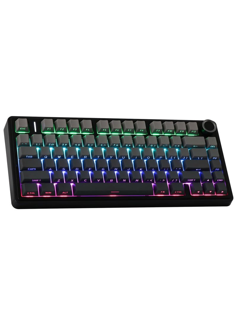 AULA F75 Wireless Mechanical Gaming Keyboard – 75% Compact Gasket Mount – Tri-Mode Bluetooth 5.0/2.4G/USB-C – Hot-Swappable LEOBOG Reaper Switches – RGB Backlit – Long Battery Life – Ultra-Fast Response for PC/Mac – (Black Gradient)
