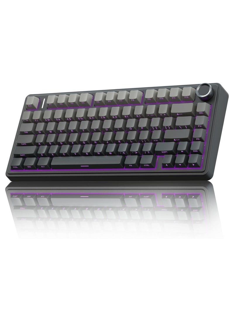 AULA F75 Wireless Mechanical Gaming Keyboard – 75% Compact Gasket Mount – Tri-Mode Bluetooth 5.0/2.4G/USB-C – Hot-Swappable LEOBOG Reaper Switches – RGB Backlit – Long Battery Life – Ultra-Fast Response for PC/Mac – (Black Gradient)
