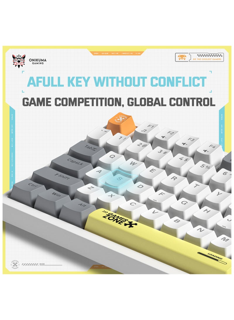 Upgrade G58 – 75% Mechanical Gaming Keyboard – Compact 82 Keys – Wired Blue Switch – Rainbow LED Backlit – USB for PC/Laptop/Mac – Mixed Color Keycaps