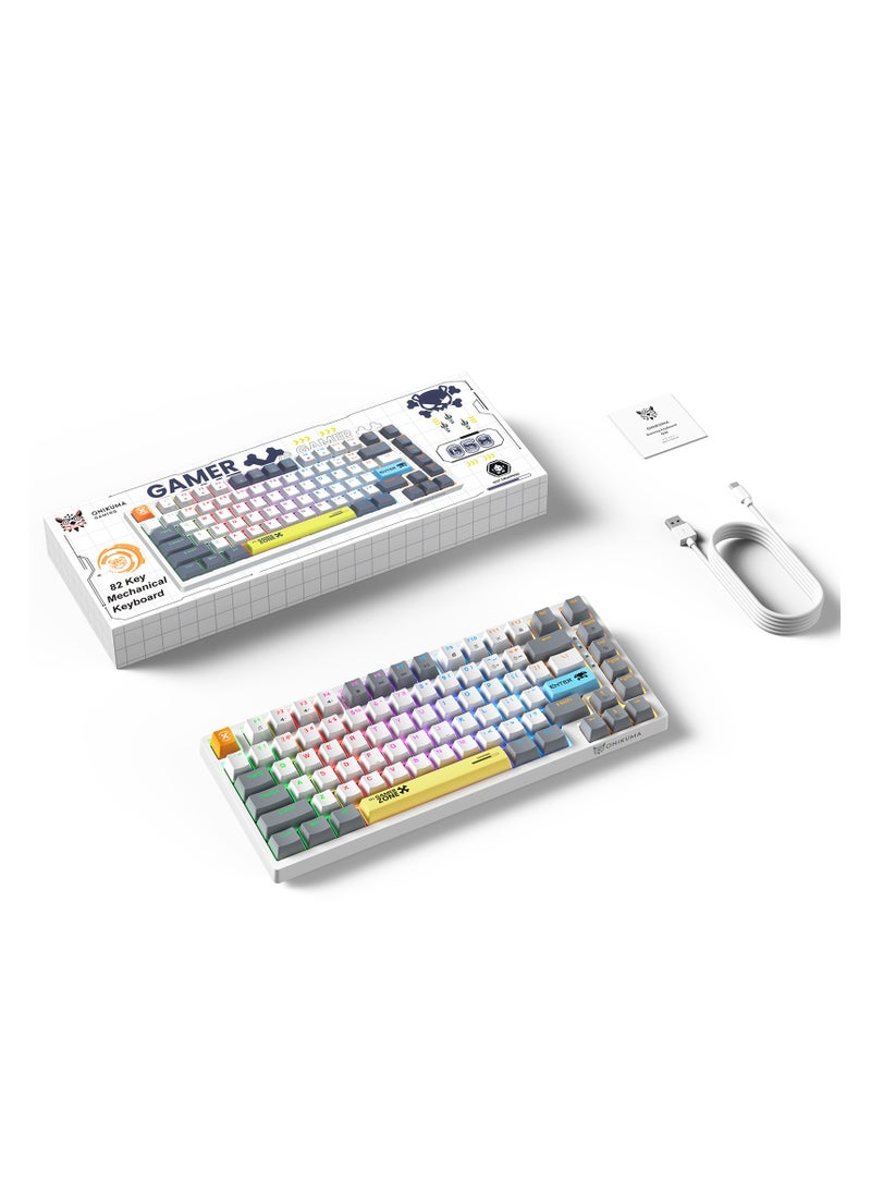Upgrade G58 – 75% Mechanical Gaming Keyboard – Compact 82 Keys – Wired Blue Switch – Rainbow LED Backlit – USB for PC/Laptop/Mac – Mixed Color Keycaps