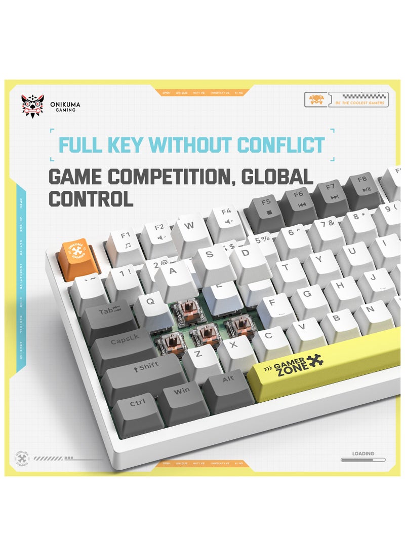 Upgrade G58 – 75% Mechanical Gaming Keyboard – Compact 82 Keys – Wired Blue Switch – Rainbow LED Backlit – USB for PC/Laptop/Mac – Mixed Color Keycaps