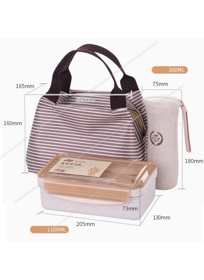 FunBlast Lunch BoXAnd Water Bottle With Lunch Bag-Wheat Straw Fiber Lunch Box/Tiffin Box, Lunch BoXFor Kids, Lunch Boxes For Office Men & Women, Lunch BoXWith Spoon And Chopsticks-1100 Ml, Multicolor