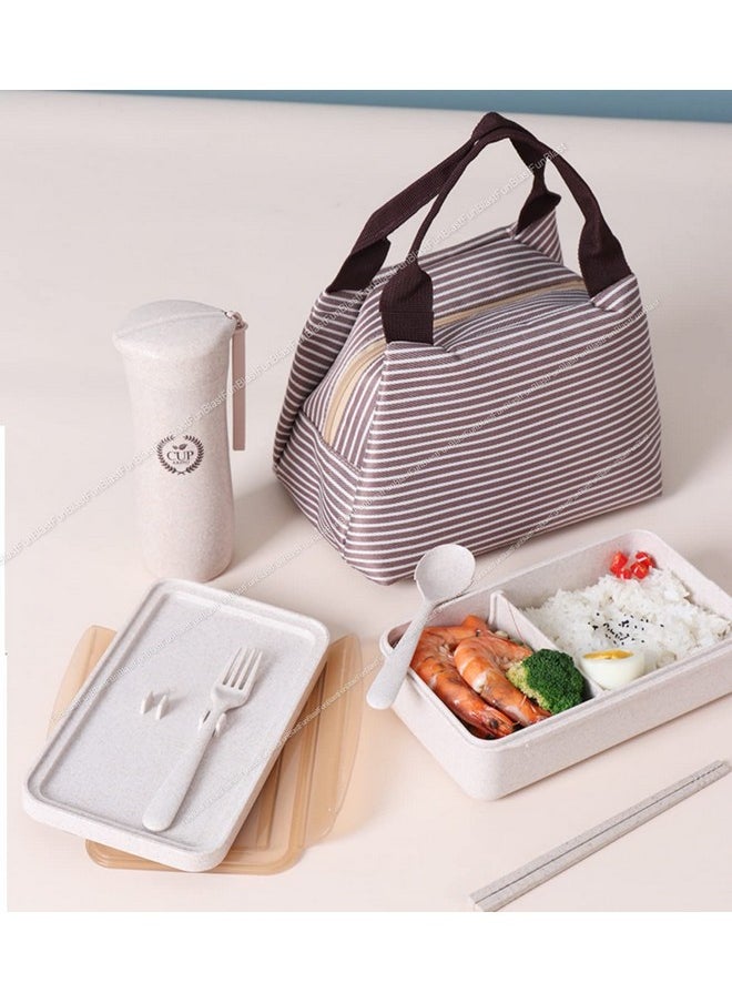 FunBlast Lunch BoXAnd Water Bottle With Lunch Bag-Wheat Straw Fiber Lunch Box/Tiffin Box, Lunch BoXFor Kids, Lunch Boxes For Office Men & Women, Lunch BoXWith Spoon And Chopsticks-1100 Ml, Multicolor