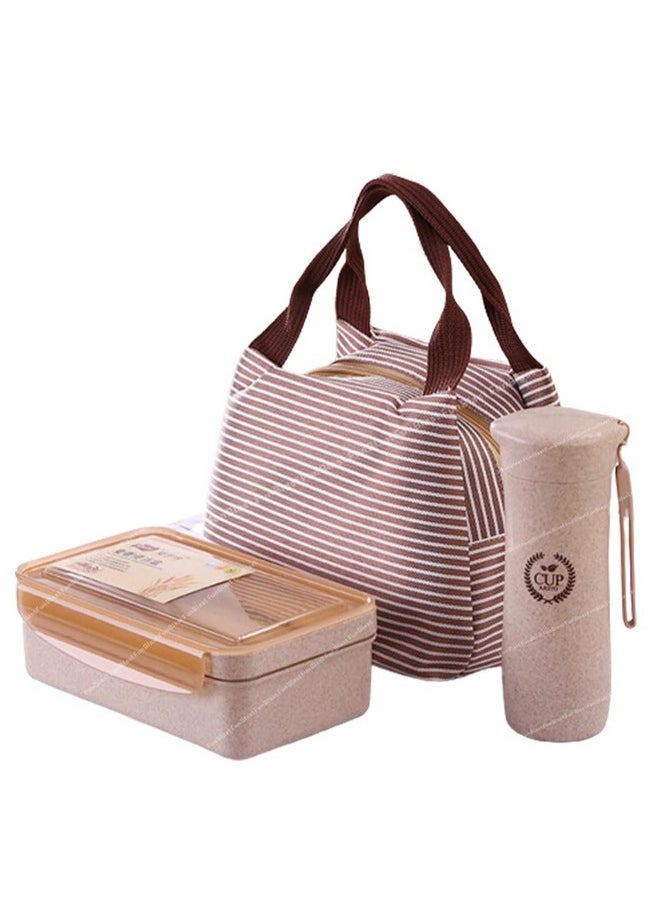 FunBlast Lunch BoXAnd Water Bottle With Lunch Bag-Wheat Straw Fiber Lunch Box/Tiffin Box, Lunch BoXFor Kids, Lunch Boxes For Office Men & Women, Lunch BoXWith Spoon And Chopsticks-1100 Ml, Multicolor