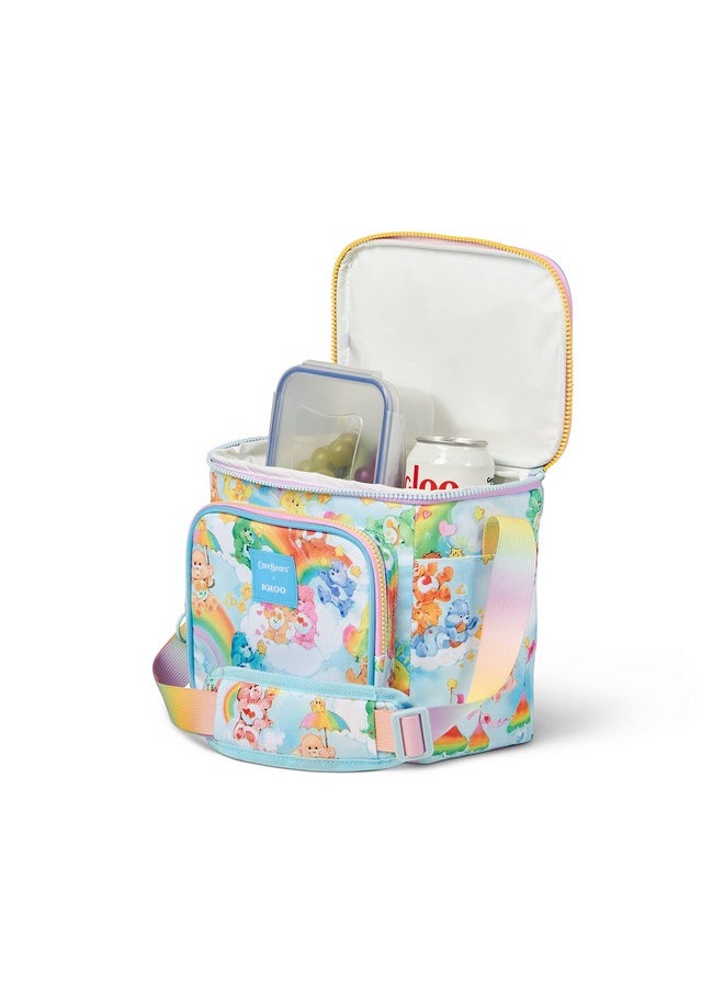 Igloo 90s Retro Collection Square Lunch Box Cooler with Front Pocket and Adjustable Strap,Insulated Leakproof Lunch Cooler Bag, Reusable Lunch Tote