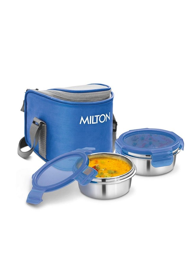 MILTON Cube 2 Lunch Box, 300 ml, Set of 2, Blue