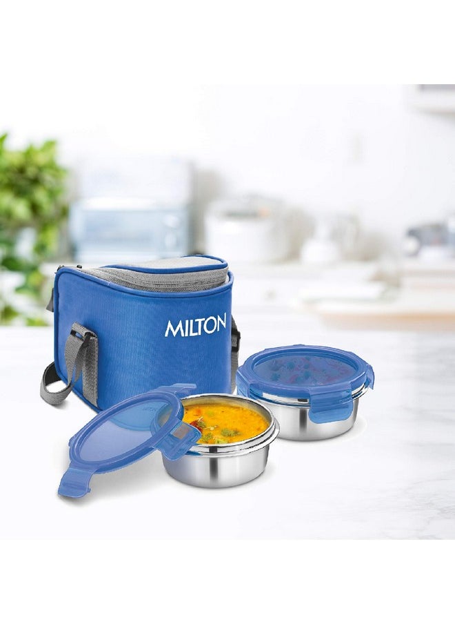 MILTON Cube 2 Lunch Box, 300 ml, Set of 2, Blue