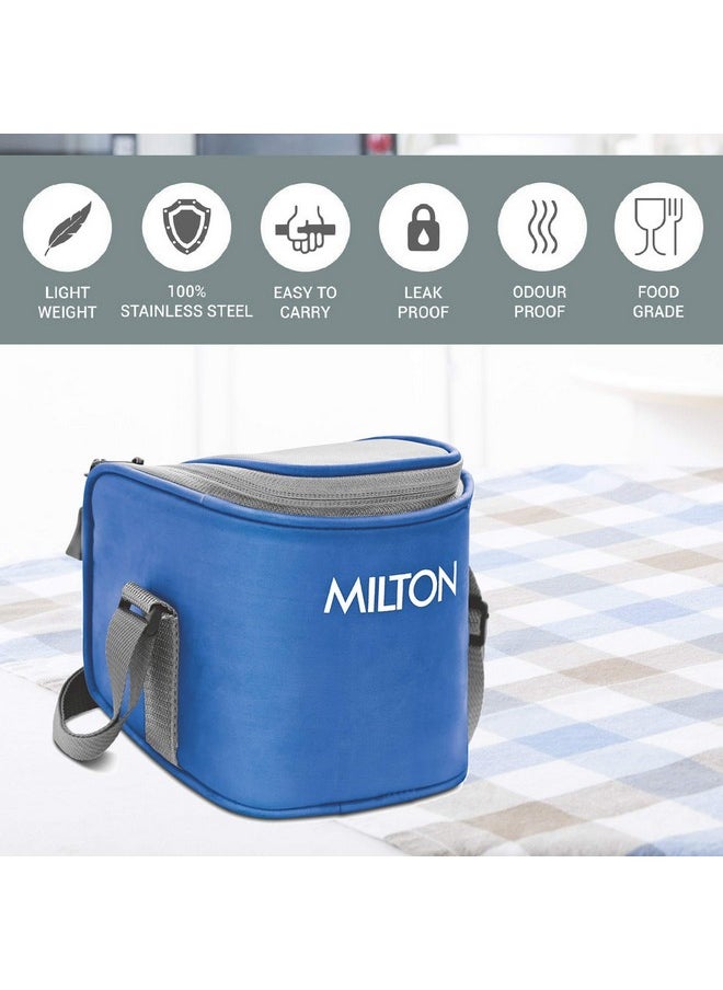 MILTON Cube 2 Lunch Box, 300 ml, Set of 2, Blue