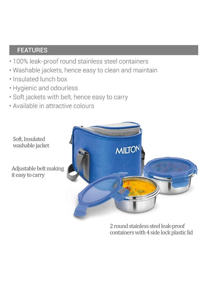 MILTON Cube 2 Lunch Box, 300 ml, Set of 2, Blue