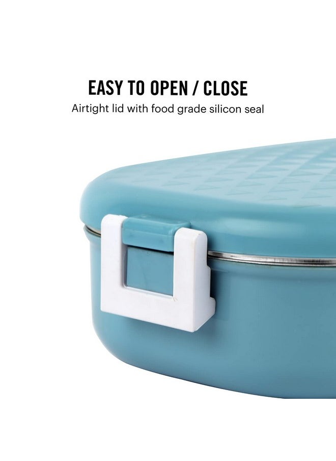 CELLO Altro Neo Lunch Box, Neo Blue, 700ml, 2 Container Lunch Box for Kids | Steel Insulated Lunch Box with Veg Box | Leak-Proof Air Tight Container Tiffin Box for Kids | Ideal for School & Picnic