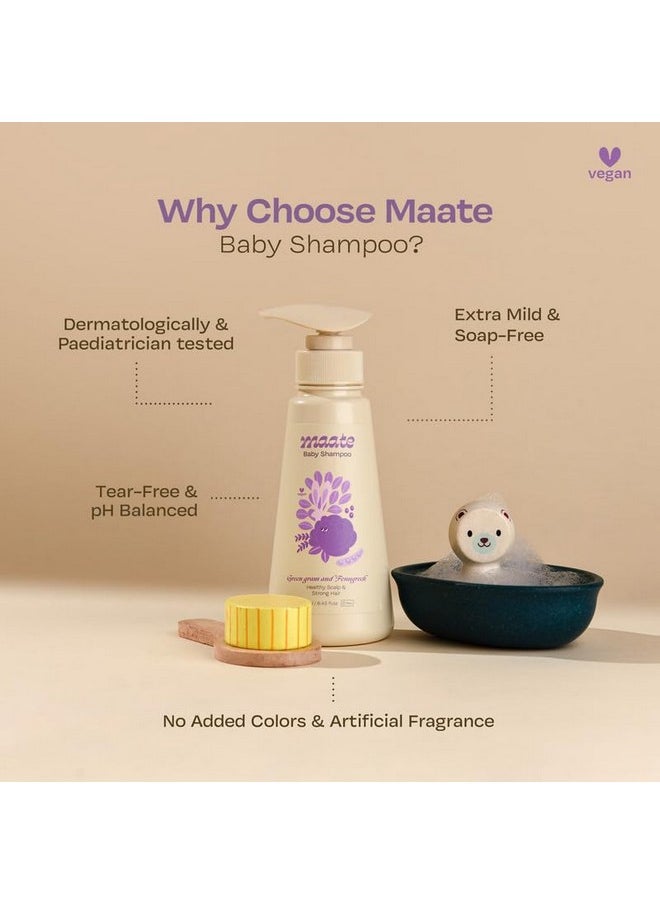 Maate Baby Shampoo (Pack of 2*250 ml) | Deep Cleanses, Nourishes Scalp & Hair | With Ayurvedic Herbs Shikakai & Amla | Baby Shampoo For Kids 0-12 Years | Baby Hair Shampoo |Tear Free & Chemical Free