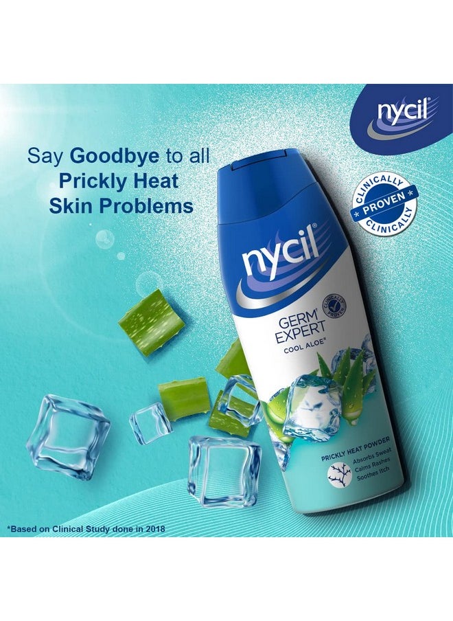 Nycil Germ Expert Cool Aloe Prickly Heat And Cooling Powder - 150 G + 50 G Free (Nycil Cool Herbal Powder) | Get Relief From Skin Problems