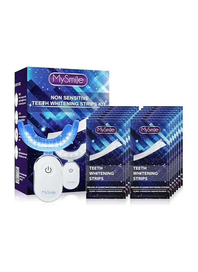 MySmile Teeth Whitening Kit, 28 Non-Sensitive Teeth Whitening Strips, Deluxe Teeth Whitener Dental Grade Tooth Whitening Strips for Home, Travel, 10 min Fast Result for Beautiful White Smile