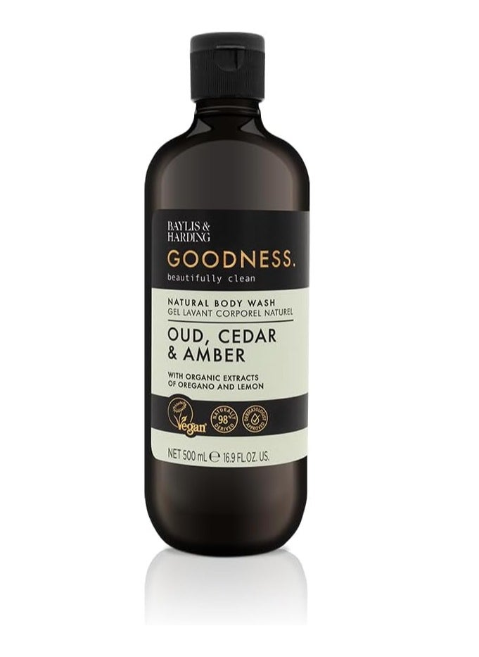 Baylis & Harding Goodness Oud, Cedar and Amber Body Wash, 500 ml