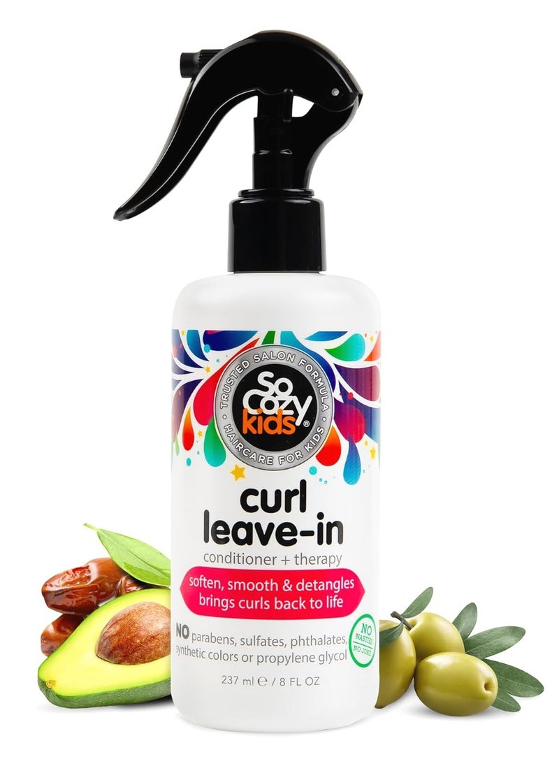 Leave-In Conditioner - Detangles and Restores Curls While Infusing Them with Moisture for Shiny, Soft Curls - Sweet Pea Scent, 8 Fluid Ounces