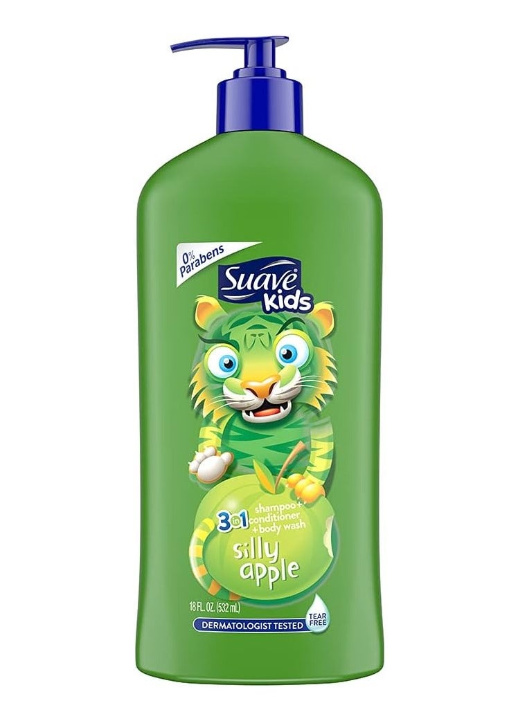Suave 3-in-1 Body Wash, Shampoo and Conditioner Silly Apple, 532ml