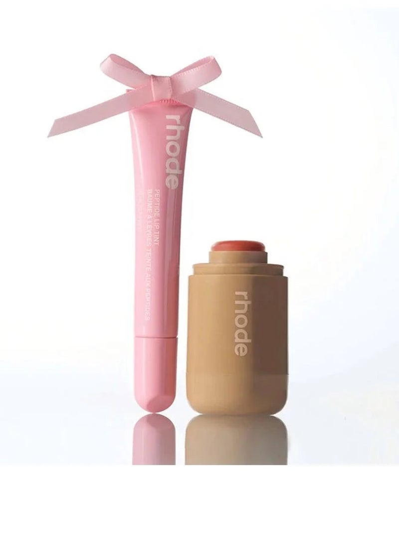 Peptide Lip Tint + Pocket Blush - Ribbon + Freckle