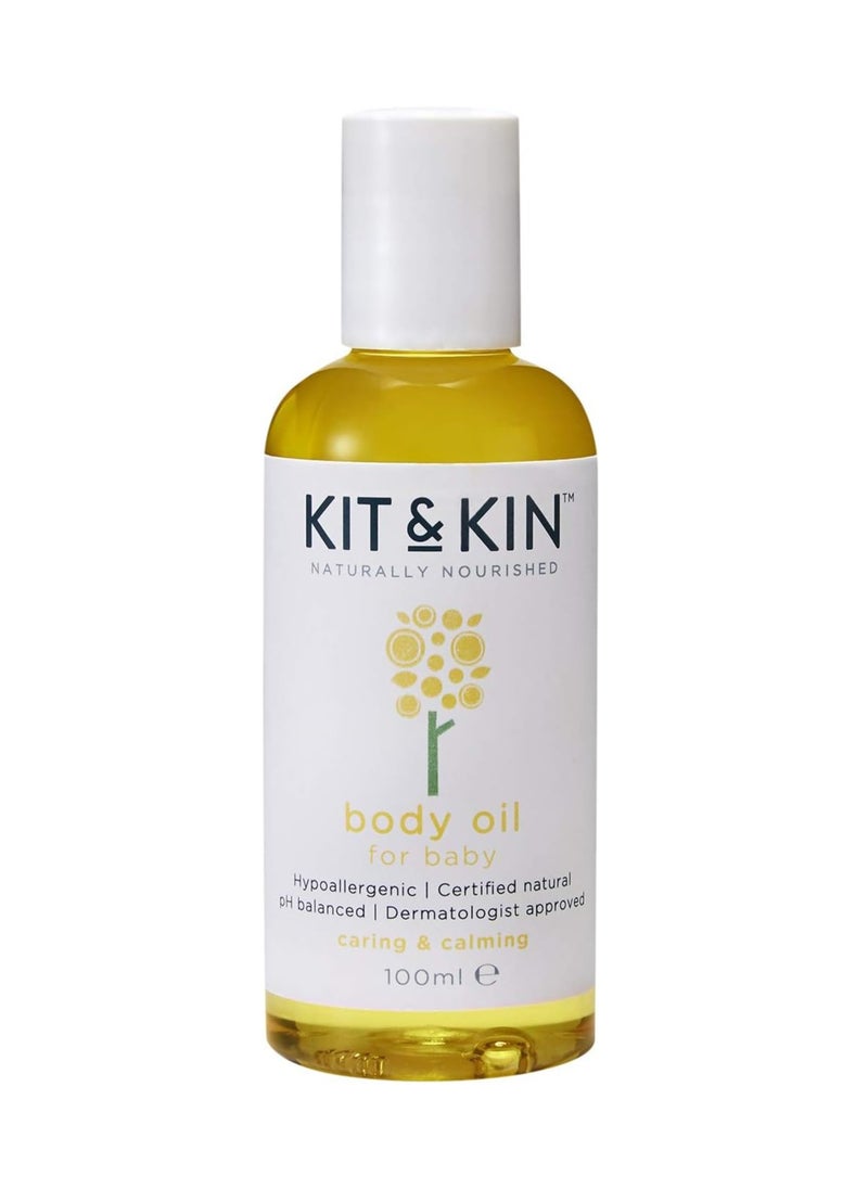 Kit & Kin Baby Oil | Hypoallergenic | Certified Natural PH Balance | Dermatologist Approved 100ml