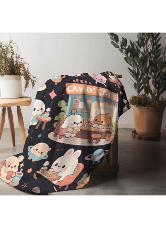 Children's or student cartoon flannel thin blanket (warm and comfortable, suitable for sleep, games) 100cm*150cm