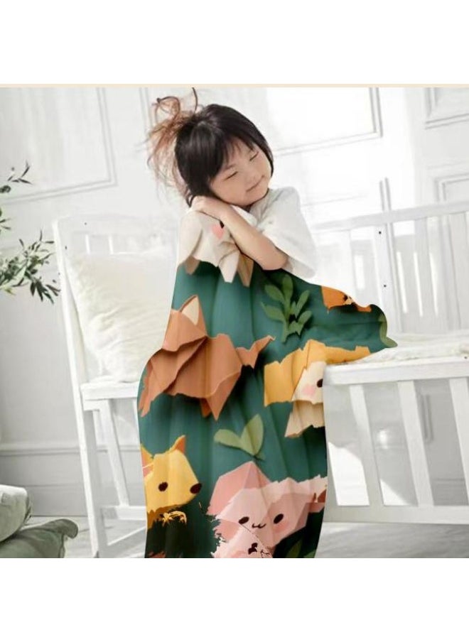 Children's or student cartoon flannel thin blanket (warm and comfortable, suitable for sleep, games) 100cm*150cm - 177
