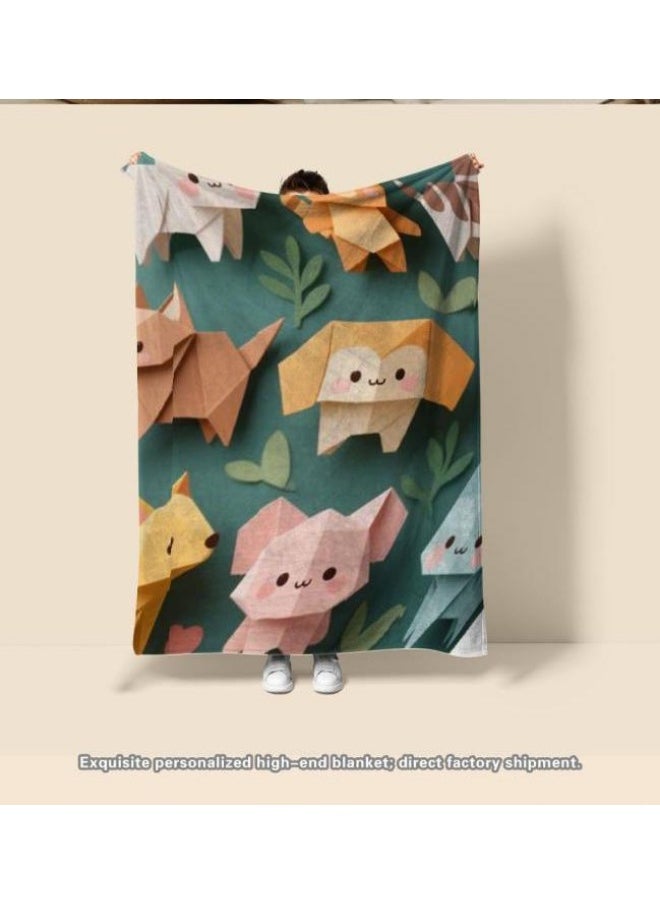 Children's or student cartoon flannel thin blanket (warm and comfortable, suitable for sleep, games) 100cm*150cm - 177
