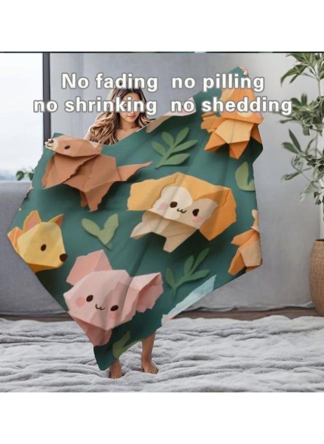 Children's or student cartoon flannel thin blanket (warm and comfortable, suitable for sleep, games) 100cm*150cm - 177