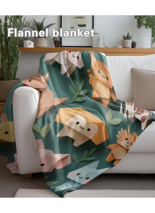 Children's or student cartoon flannel thin blanket (warm and comfortable, suitable for sleep, games) 100cm*150cm - 177