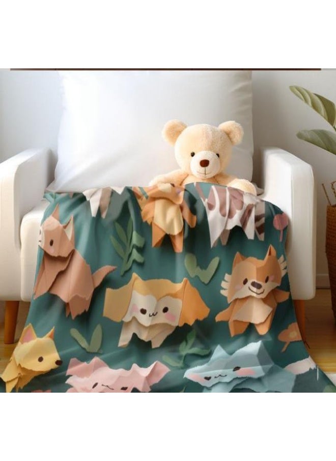 Children's or student cartoon flannel thin blanket (warm and comfortable, suitable for sleep, games) 100cm*150cm - 177