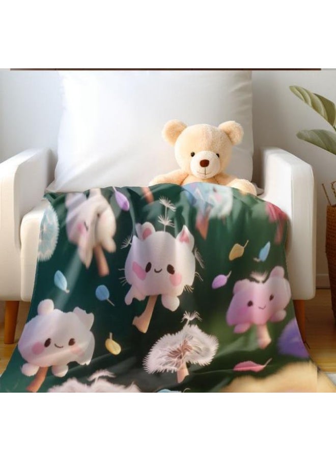 Children's or student cartoon flannel thin blanket (warm and comfortable, suitable for sleep, games) 100cm*150cm - 167