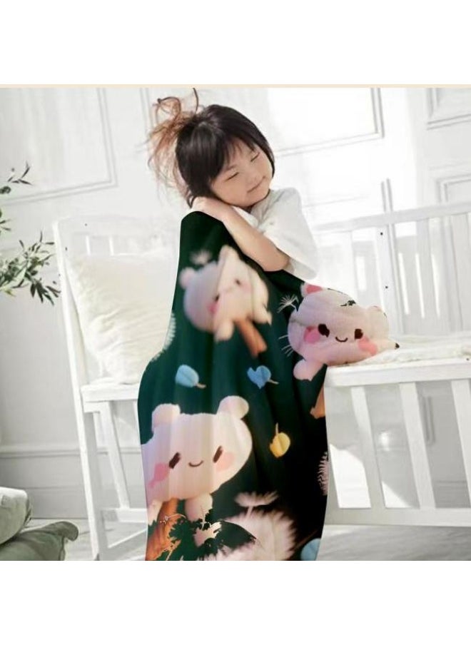 Children's or student cartoon flannel thin blanket (warm and comfortable, suitable for sleep, games) 100cm*150cm - 167
