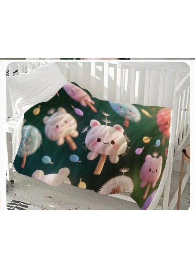Children's or student cartoon flannel thin blanket (warm and comfortable, suitable for sleep, games) 100cm*150cm - 167