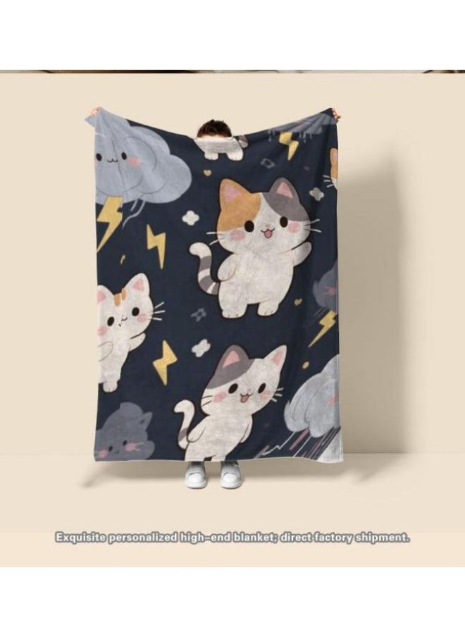 Children's or student cartoon flannel thin blanket (warm and comfortable, suitable for sleep, games) 100cm*150cm - 137