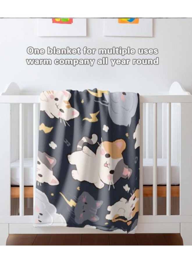 Children's or student cartoon flannel thin blanket (warm and comfortable, suitable for sleep, games) 100cm*150cm - 137