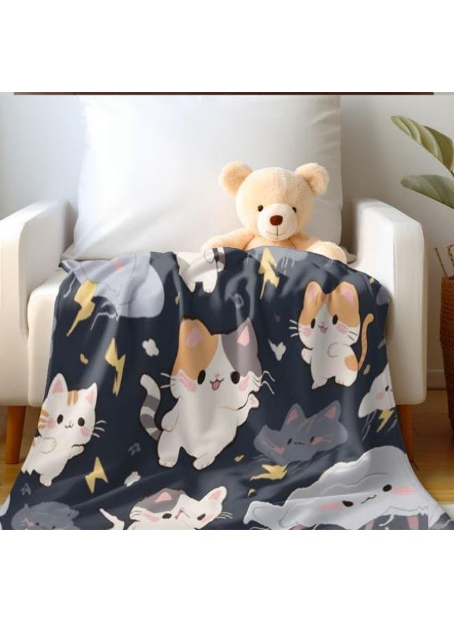 Children's or student cartoon flannel thin blanket (warm and comfortable, suitable for sleep, games) 100cm*150cm - 137