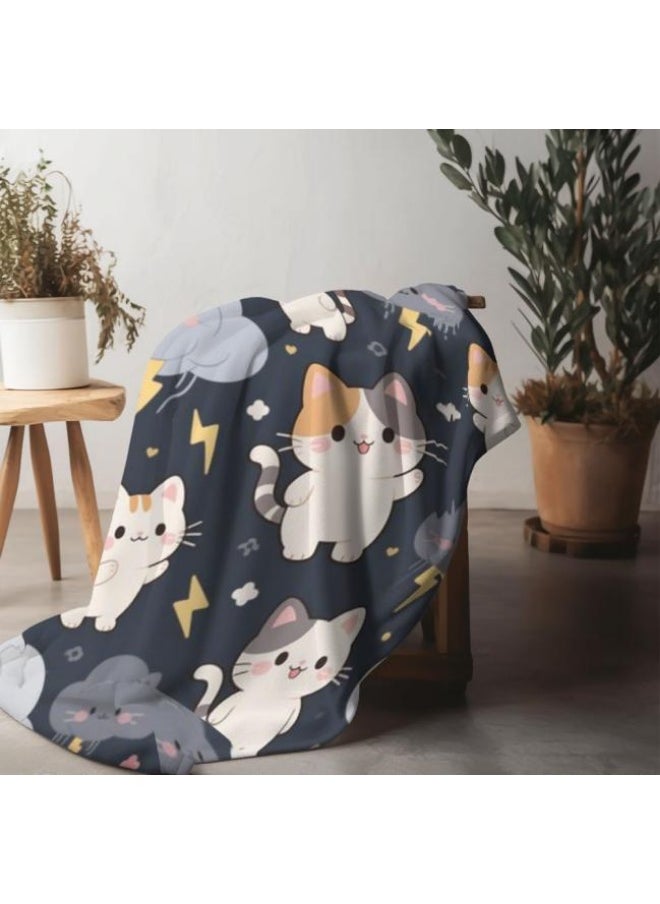 Children's or student cartoon flannel thin blanket (warm and comfortable, suitable for sleep, games) 100cm*150cm - 137