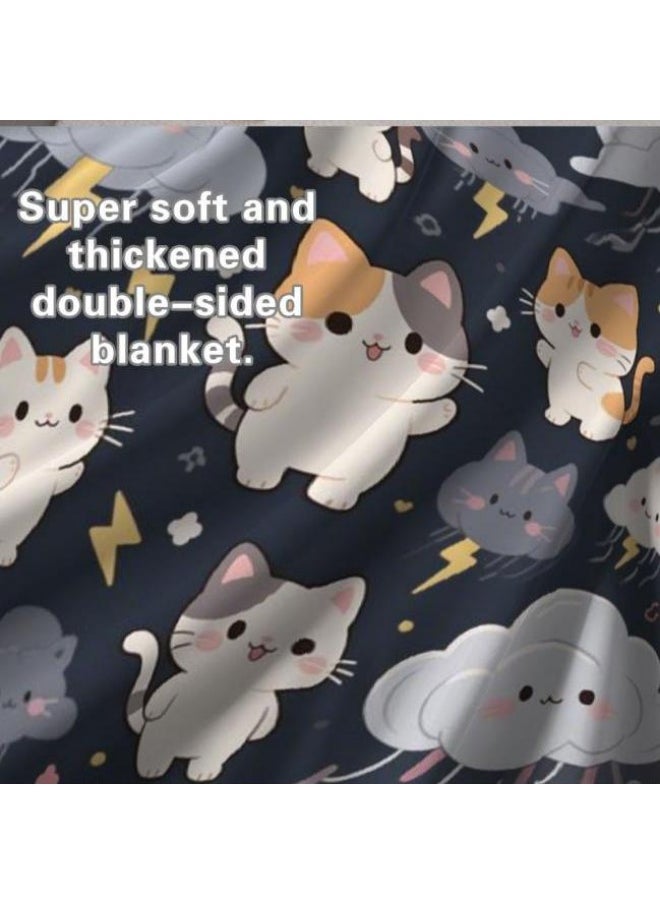 Children's or student cartoon flannel thin blanket (warm and comfortable, suitable for sleep, games) 100cm*150cm - 137