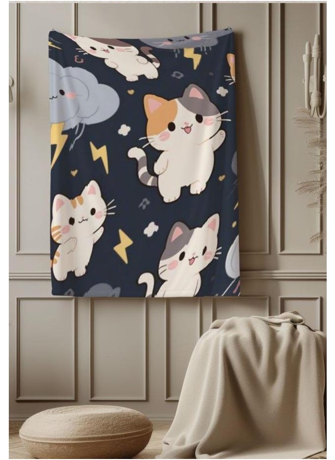 Children's or student cartoon flannel thin blanket (warm and comfortable, suitable for sleep, games) 100cm*150cm - 137