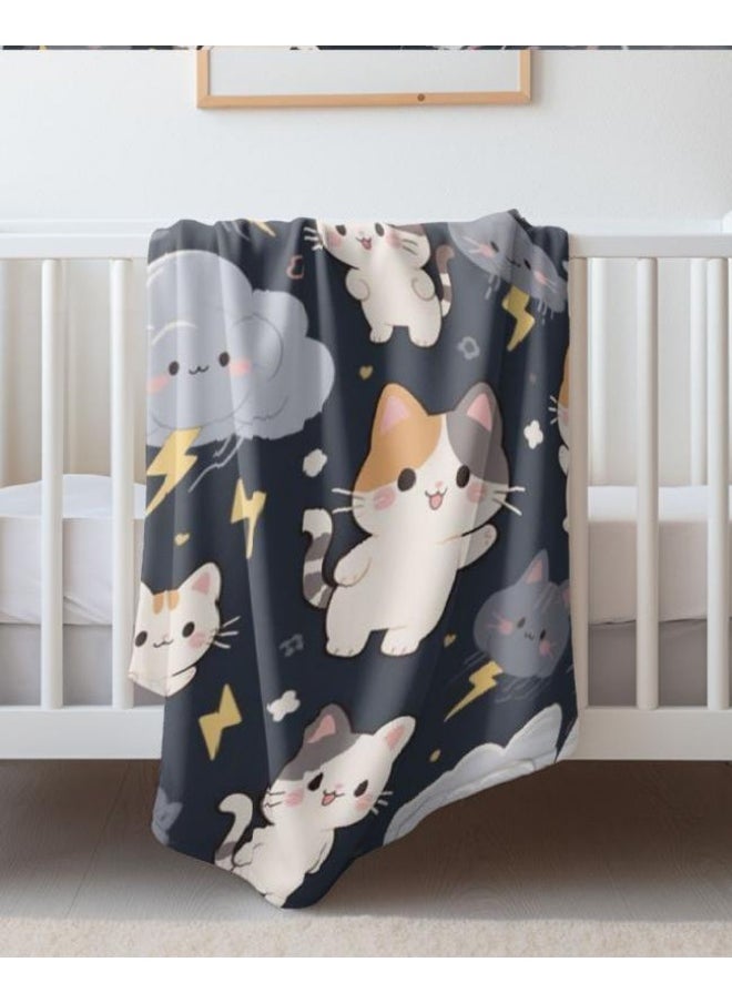 Children's or student cartoon flannel thin blanket (warm and comfortable, suitable for sleep, games) 100cm*150cm - 137