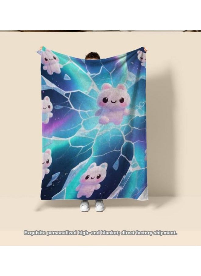 Children's or student cartoon flannel thin blanket (warm and comfortable, suitable for sleep, games) 100cm*150cm