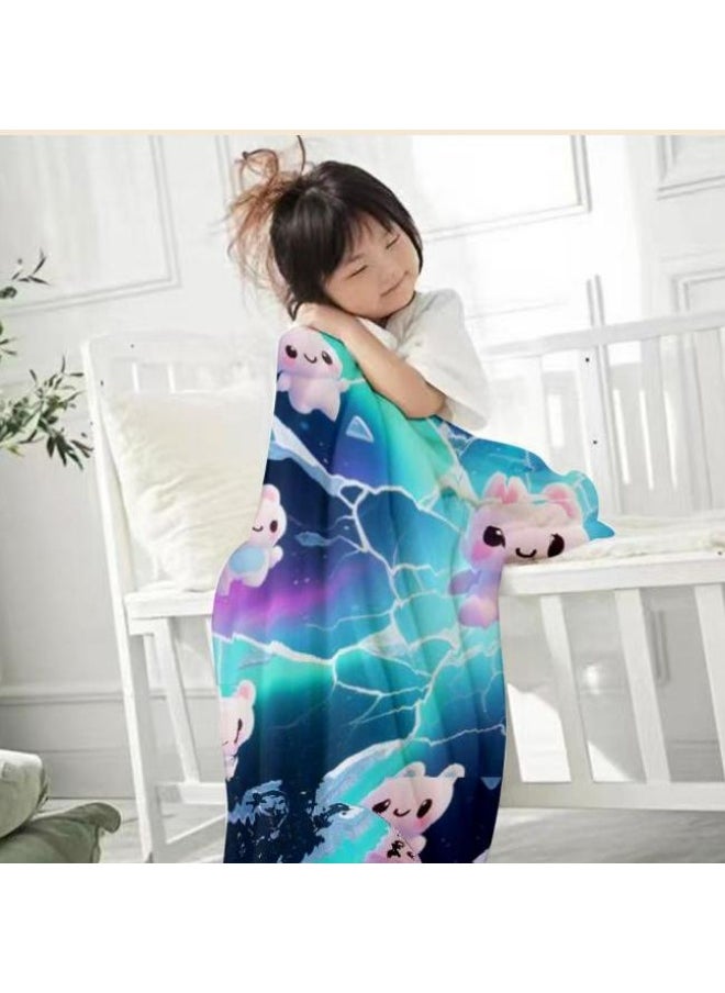 Children's or student cartoon flannel thin blanket (warm and comfortable, suitable for sleep, games) 100cm*150cm