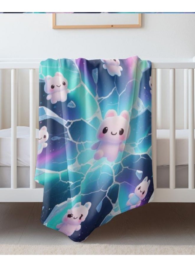Children's or student cartoon flannel thin blanket (warm and comfortable, suitable for sleep, games) 100cm*150cm