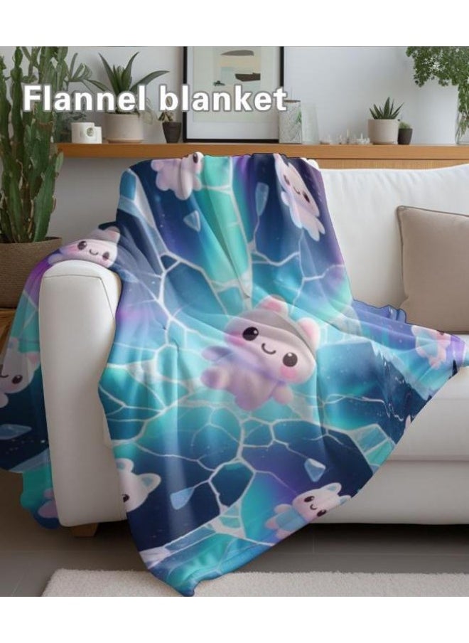 Children's or student cartoon flannel thin blanket (warm and comfortable, suitable for sleep, games) 100cm*150cm