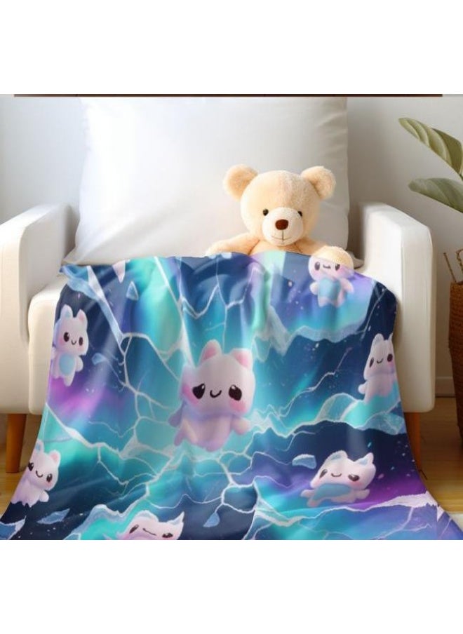Children's or student cartoon flannel thin blanket (warm and comfortable, suitable for sleep, games) 100cm*150cm