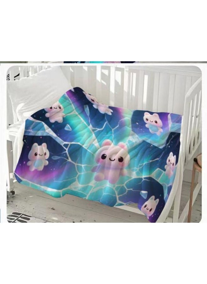 Children's or student cartoon flannel thin blanket (warm and comfortable, suitable for sleep, games) 100cm*150cm