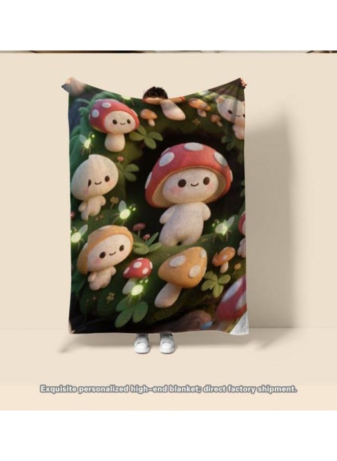 Children's or student cartoon flannel thin blanket (warm and comfortable, suitable for sleep, games) 100cm*150cm
